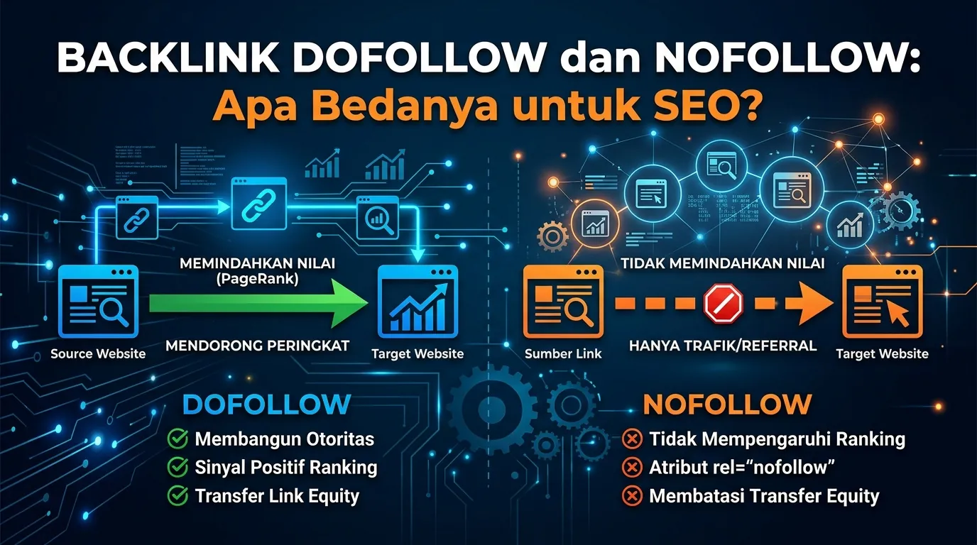 Ilustrasi pendukung backlink dofollow dan nofollow