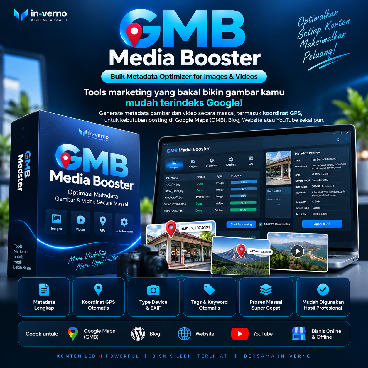 GMB Media Booster software metadata optimizer